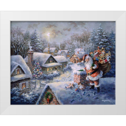 Bringing Joy And Happiness White Modern Wood Framed Art Print by Boehme, Nicky