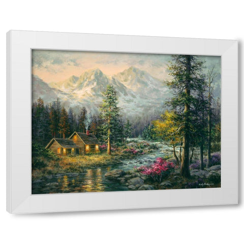 Campers Cabin White Modern Wood Framed Art Print by Boehme, Nicky