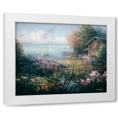 Bays Domain White Modern Wood Framed Art Print by Boehme, Nicky