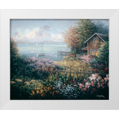 Bays Domain White Modern Wood Framed Art Print by Boehme, Nicky