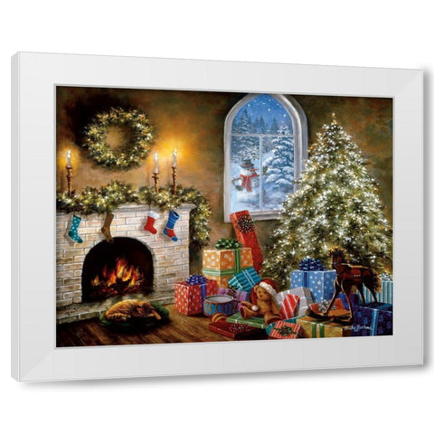 Not A Creature Was Stirring White Modern Wood Framed Art Print by Boehme, Nicky