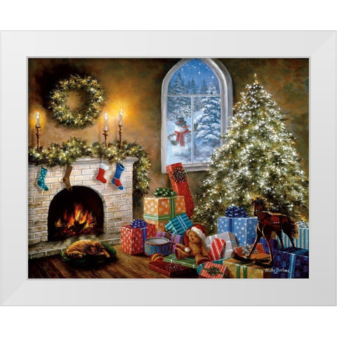 Not A Creature Was Stirring White Modern Wood Framed Art Print by Boehme, Nicky