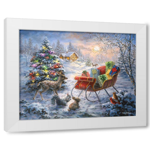 Tis The Night Before Xmas White Modern Wood Framed Art Print by Boehme, Nicky