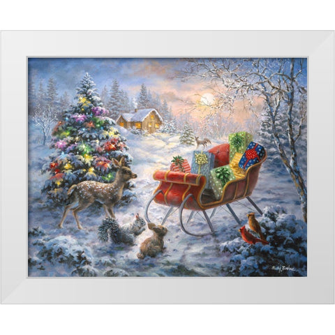Tis The Night Before Xmas White Modern Wood Framed Art Print by Boehme, Nicky