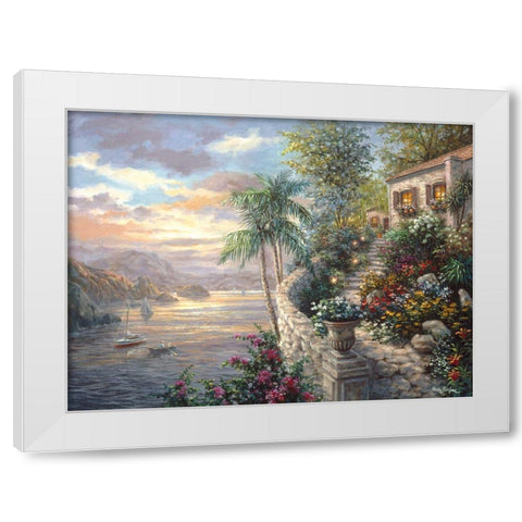 Tranquil Sea White Modern Wood Framed Art Print by Boehme, Nicky