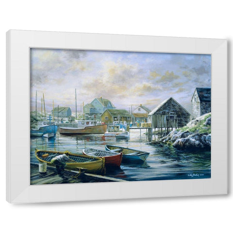 Good Catch For A Lazy Day White Modern Wood Framed Art Print by Boehme, Nicky