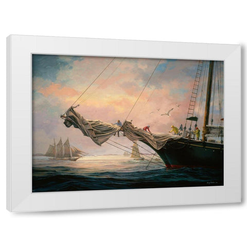 Star Of India White Modern Wood Framed Art Print by Boehme, Nicky