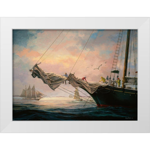 Star Of India White Modern Wood Framed Art Print by Boehme, Nicky