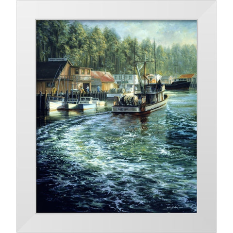Dawn Patrol White Modern Wood Framed Art Print by Boehme, Nicky