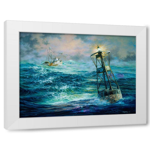 Almost Home White Modern Wood Framed Art Print by Boehme, Nicky