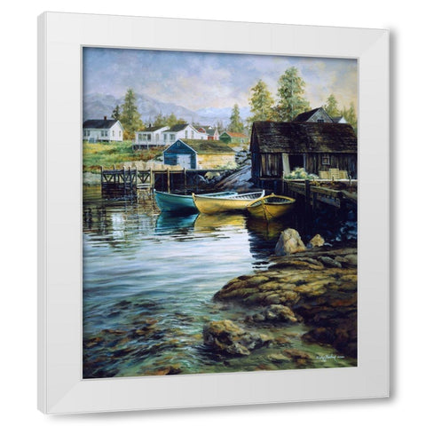 Solitude White Modern Wood Framed Art Print by Boehme, Nicky