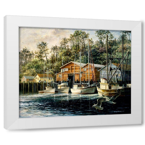 Fishes Fiercest Foursome White Modern Wood Framed Art Print by Boehme, Nicky