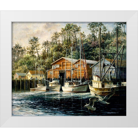 Fishes Fiercest Foursome White Modern Wood Framed Art Print by Boehme, Nicky