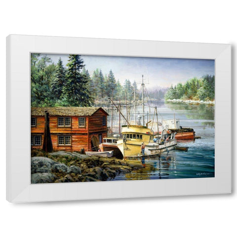 Spruced And Spry White Modern Wood Framed Art Print by Boehme, Nicky