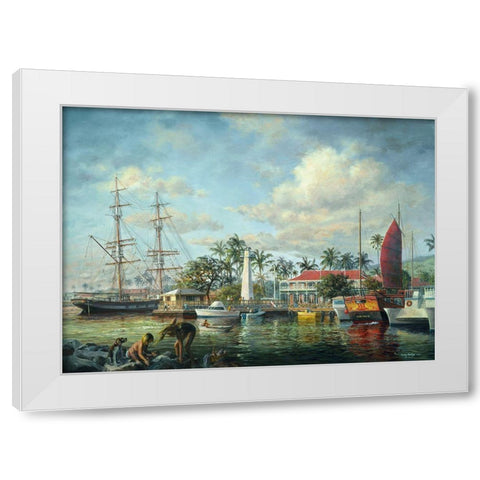 Lahaina Waterfront-Maui White Modern Wood Framed Art Print by Boehme, Nicky