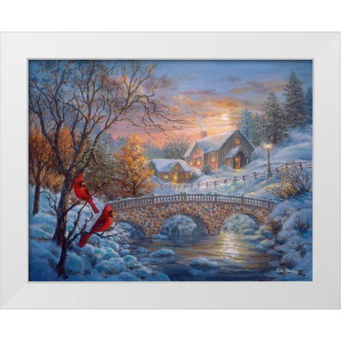 Winter Sunset White Modern Wood Framed Art Print by Boehme, Nicky