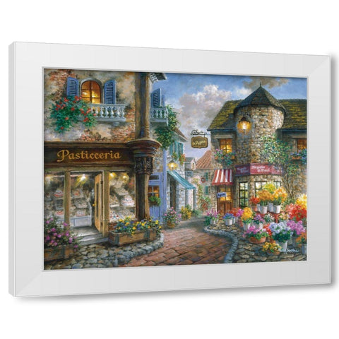 Bello Piazza White Modern Wood Framed Art Print by Boehme, Nicky