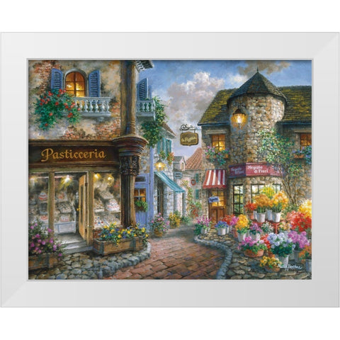 Bello Piazza White Modern Wood Framed Art Print by Boehme, Nicky