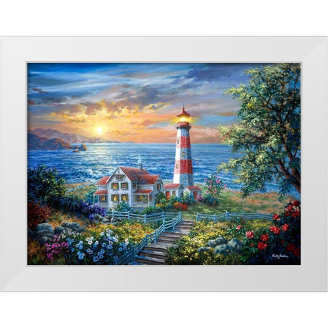 Enchantment White Modern Wood Framed Art Print by Boehme, Nicky