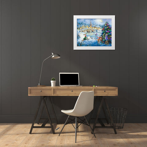 Joyful Celebration White Modern Wood Framed Art Print by Boehme, Nicky