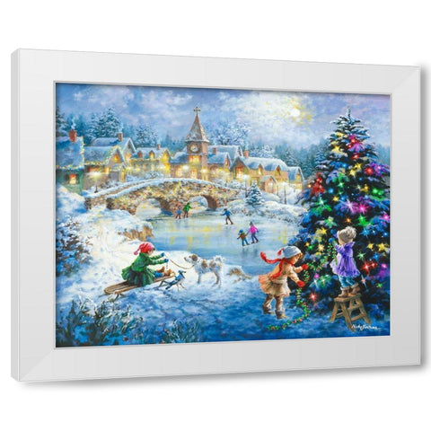 Joyful Celebration White Modern Wood Framed Art Print by Boehme, Nicky