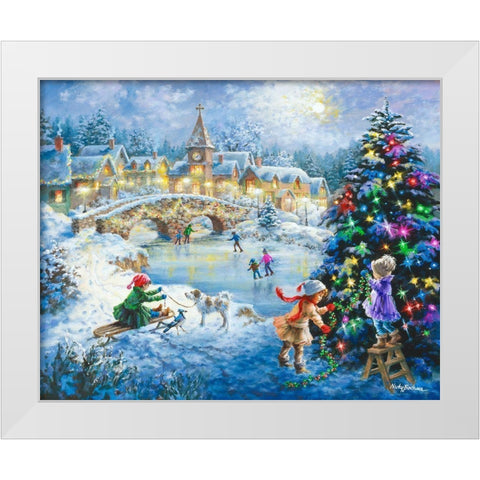 Joyful Celebration White Modern Wood Framed Art Print by Boehme, Nicky