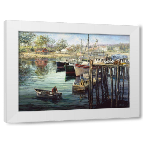 Fishermans Domain White Modern Wood Framed Art Print by Boehme, Nicky
