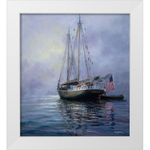 In The Still At Dawn White Modern Wood Framed Art Print by Boehme, Nicky