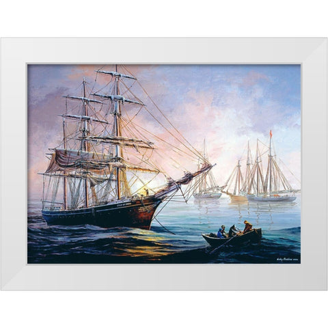 Nobility At Bay White Modern Wood Framed Art Print by Boehme, Nicky