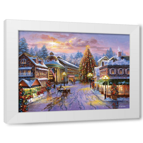 Christmas Eve White Modern Wood Framed Art Print by Boehme, Nicky