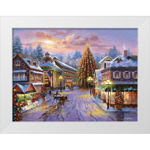 Christmas Eve White Modern Wood Framed Art Print by Boehme, Nicky