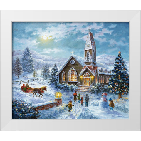 Parents Pray-Children Play White Modern Wood Framed Art Print by Boehme, Nicky