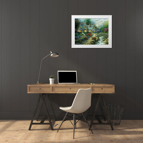 Country Cottage White Modern Wood Framed Art Print by Boehme, Nicky