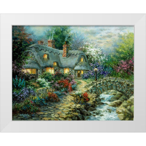 Country Cottage White Modern Wood Framed Art Print by Boehme, Nicky