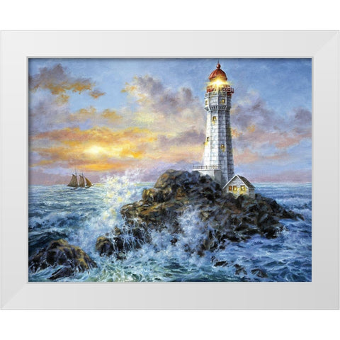 Guardian In Dangerâ€™s Realm White Modern Wood Framed Art Print by Boehme, Nicky