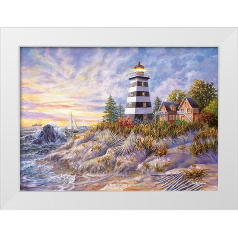 Out Of  Harmâ€™s Way White Modern Wood Framed Art Print by Boehme, Nicky