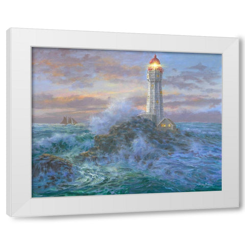 Stormy Weather White Modern Wood Framed Art Print by Boehme, Nicky