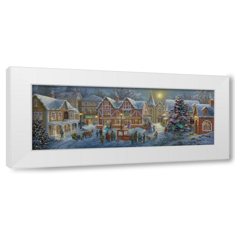 Christmas Village Panoramic White Modern Wood Framed Art Print by Boehme, Nicky