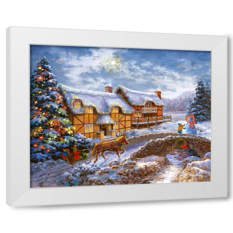 Country Cottages White Modern Wood Framed Art Print by Boehme, Nicky