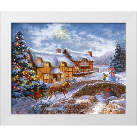 Country Cottages White Modern Wood Framed Art Print by Boehme, Nicky