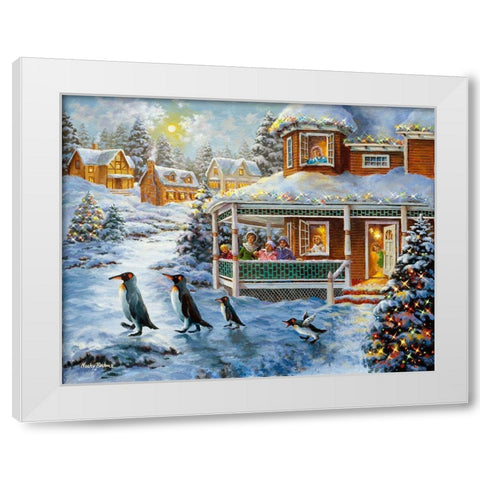 Hey!  Wait For Me White Modern Wood Framed Art Print by Boehme, Nicky