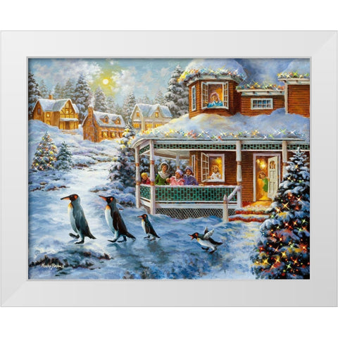 Hey!  Wait For Me White Modern Wood Framed Art Print by Boehme, Nicky