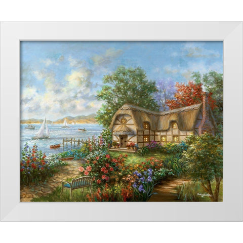 Seacove Cottage White Modern Wood Framed Art Print by Boehme, Nicky
