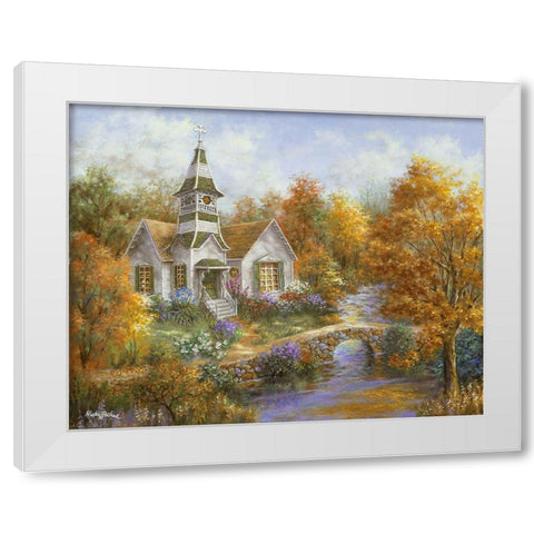 Autumn Worship White Modern Wood Framed Art Print by Boehme, Nicky