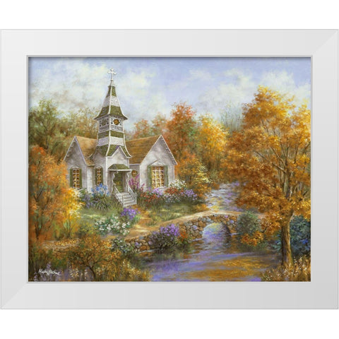 Autumn Worship White Modern Wood Framed Art Print by Boehme, Nicky