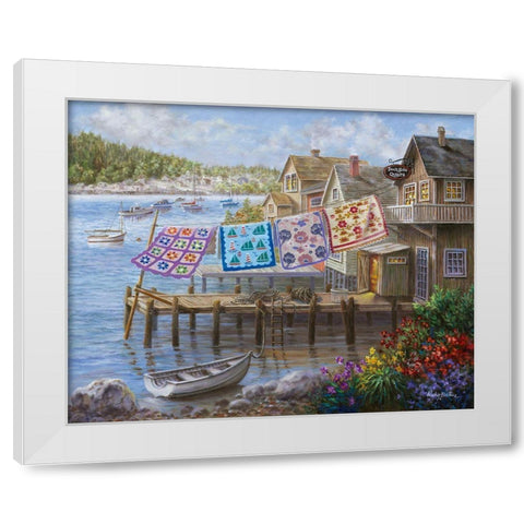 Dock Side Quilts White Modern Wood Framed Art Print by Boehme, Nicky