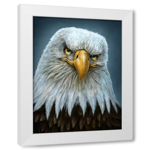 Bald Eagle Totem White Modern Wood Framed Art Print by LaMontagne, Patrick