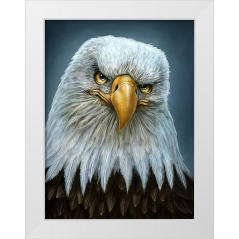 Bald Eagle Totem White Modern Wood Framed Art Print by LaMontagne, Patrick