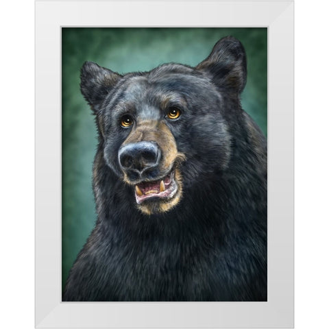 Black Bear Totem White Modern Wood Framed Art Print by LaMontagne, Patrick