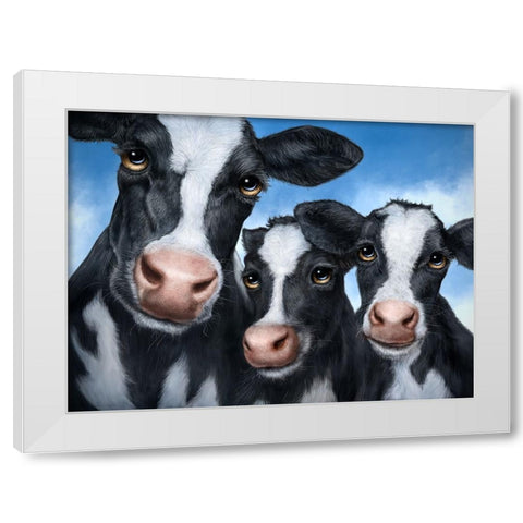Cows White Modern Wood Framed Art Print by LaMontagne, Patrick